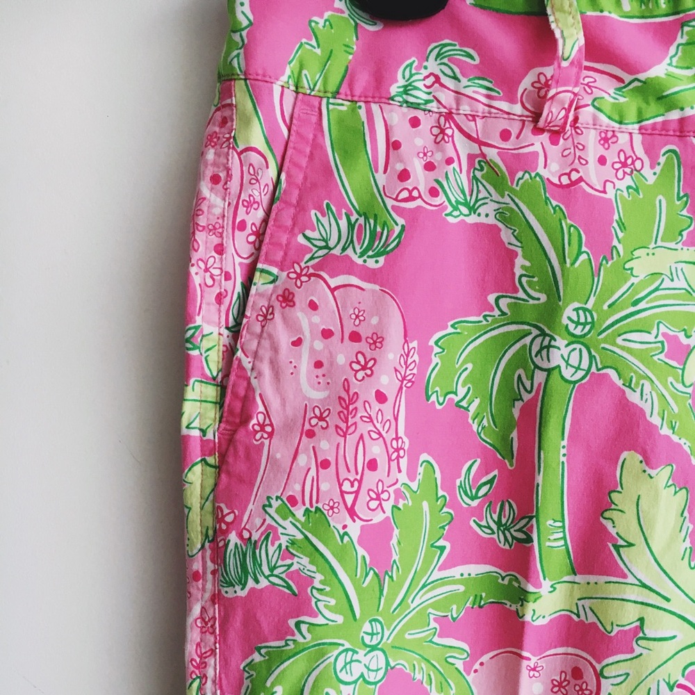 Lilly Pulitzer Vibrant Pink and Green Capris